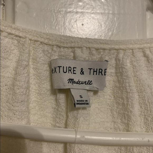 Madewell Texture &Thread S Cream Tiered Sleeve Top - Picture 3 of 6